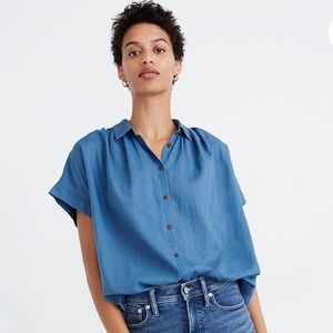 Madewell Central Shirt in Bright Indigo - NWOT